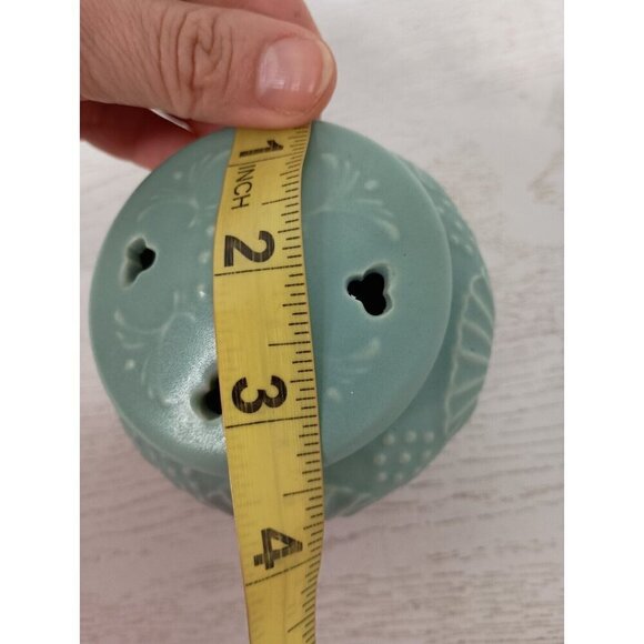 Vintage Crowning Touch Porcelain Floral Pot Pourri Holder Jar Rare Seafoam Blue - Picture 10 of 10